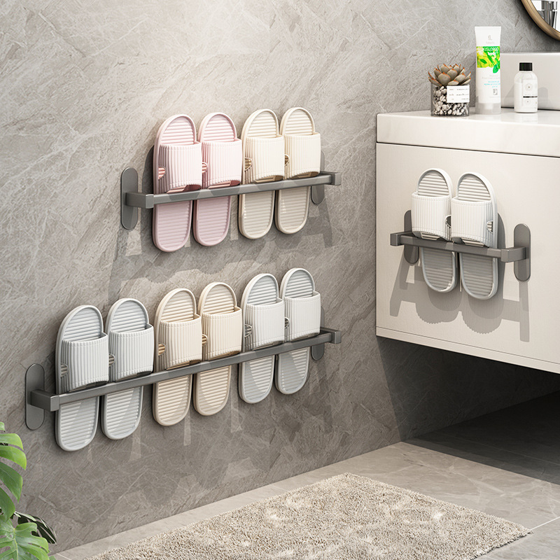 Source Manufacturer Bathroom Slipper Rack Punch-Free Bathroom Shoe Storage Rack Artifact Toilet Wall-Mounted Storage Rack
