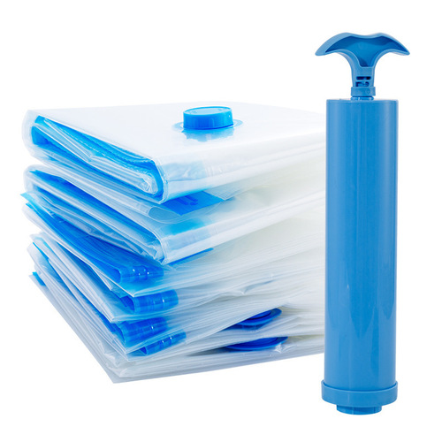 Transparent blue edge vacuum compression bag travel storage bag quilt clothes cotton quilt vacuum storage