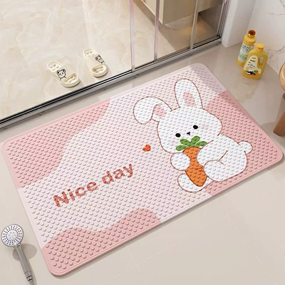 Toilet Bathroom Floor Mat, Avtomobil döşəmə paspasları - pink-rabbit-no-33-3565cmanti-slip-and-safe-bathing
