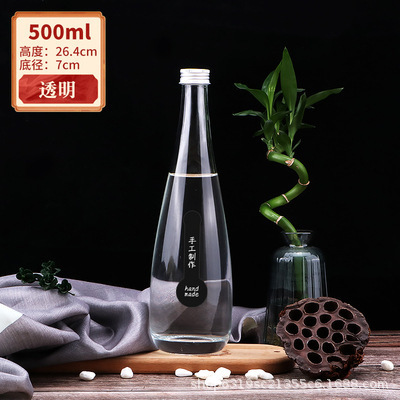 白酒瓶500ml糸口平口白酒小酒瓶蒙砂果酒瓶透明ジュース飲料ミネラルウォーター|undefined