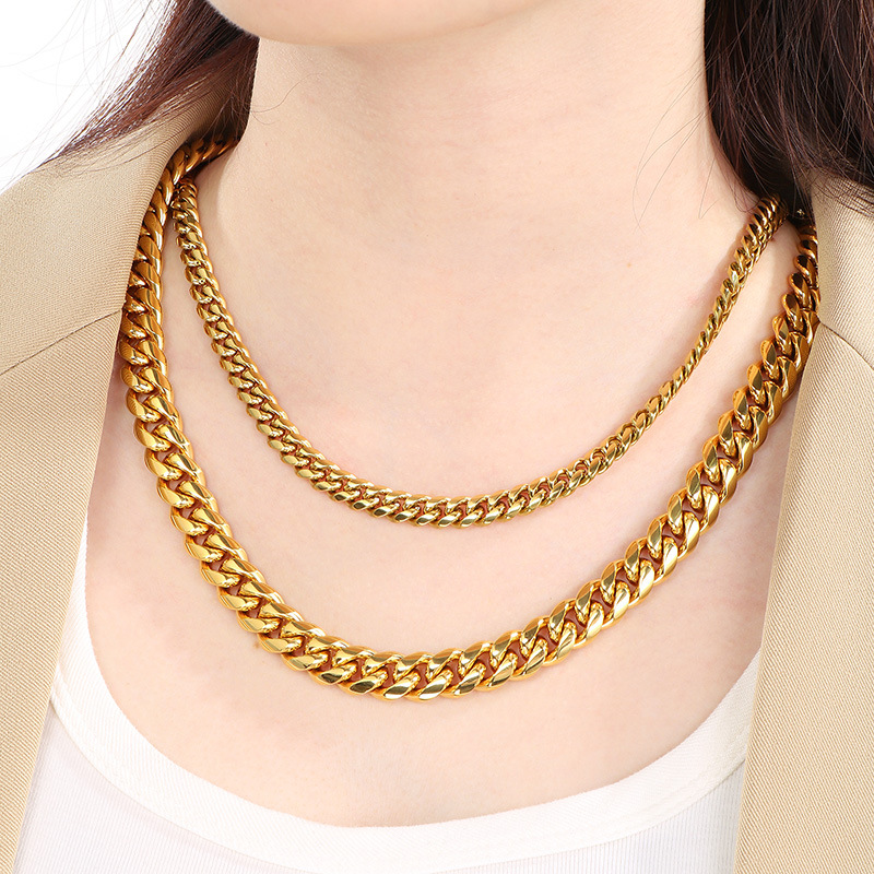 35g Weight Chain Necklace, Necklace Classification Cuban Link Chain Curb Chain Chain Type 1 Piece Quantity Daily, Street Occasion Titanium Steel Material Geometric Pattern All Seasons Season Men's Gender Plating Design Streetwear Style Streetwear Geometric Titanium Steel Plating Men's Chain Necklace Necklace Men Necklace Sets 无