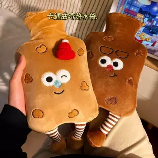 卡通热水袋可插手暖水袋被窝专用女冬季加厚防爆灌水暖手袋暖手宝