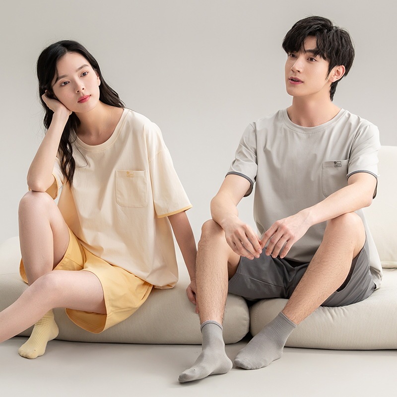 Couple's Pajamas Summer Pure Cotton Men's and Women's Summer Style 2026 New Set Spring and Autumn Korean Style Home Wear Summer
