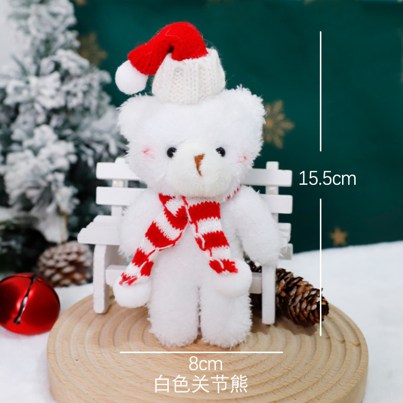 Navidad bib de peluche osos muñecos DIY hechos a mano materiales de embalaje ramo de flores de decoración de manzana de Nochebuena flores