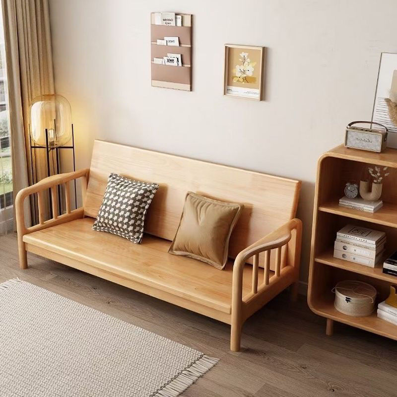 全实木折叠沙发床两用中式家用小户型伸缩客厅双人多功能卧室书房