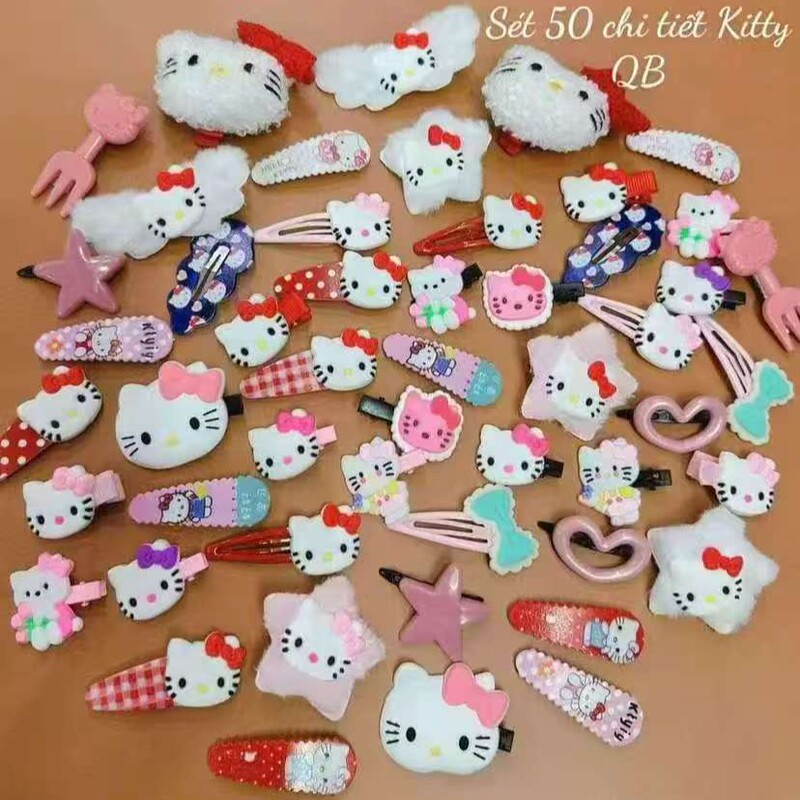 Cartoon Cat Hair Clips, 50 Pieces, Cute Hair Clips, Sweet Girl Bangs Clips, Cartoon Hair Accessories, Student Party Clips