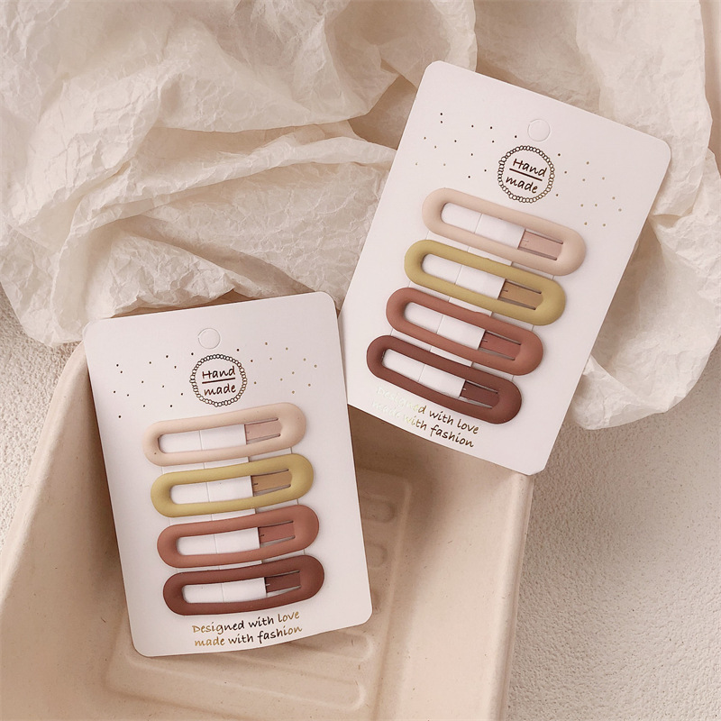 Otoño y invierno curry clip para el cabello de las mujeres tarjeta de cabello de la niña lado sin marcas clip BB simple clip para el cabello de frangeo clip clip tocado