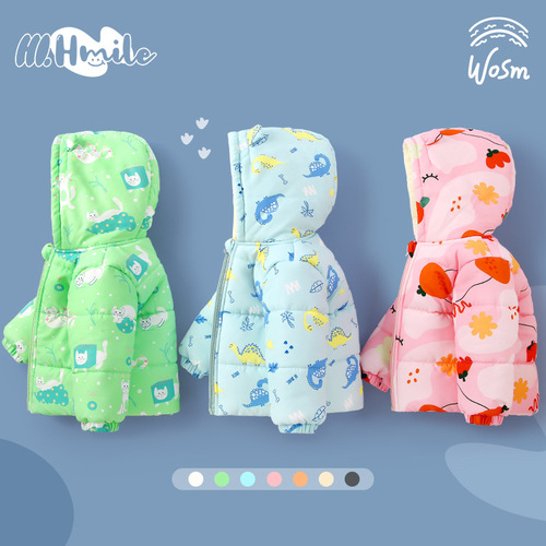 Girls' baby cotton clothes, children's down jackets, boys' winter thickened outdoor padded jackets, baby girl's down jackets
