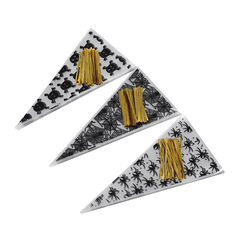 Halloween themed skull and spider web pattern gift bag with OPP triangle bag for Amazon