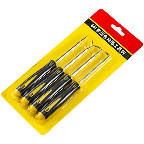 Jefe de tornillo de sellado de aceite, gancho de sellado de aceite de alta dureza, conjunto de cuatro piezas, gancho de sellado de aceite de reparación de automóviles mini cortos