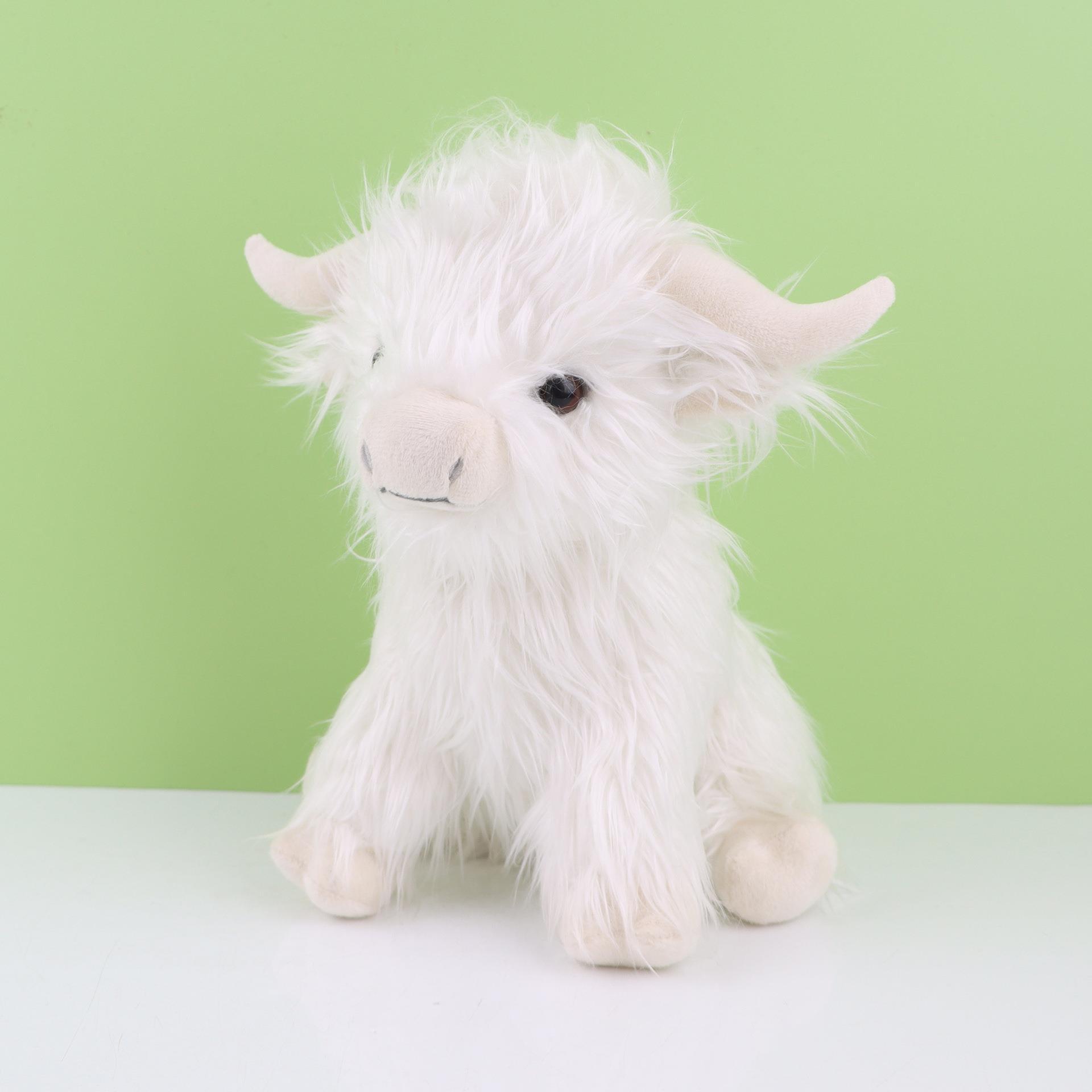 Cross-border escocés Highland vaca blanco crema Highland vaca peluche juguete simulación muñeca