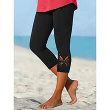 B 27224 Butterfly Hollow Yoga Pants �����ο��߷��٤��