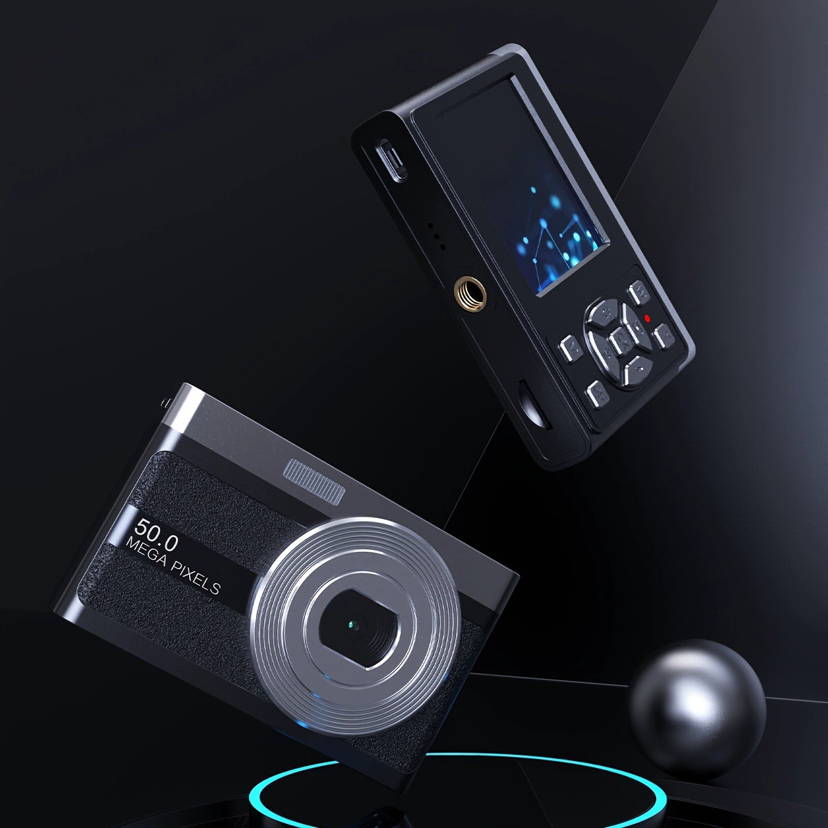 Студенческая цифровая камера, миниатюрная портативная карточная камера для селфи с функцией улучшения изображения, 16-кратным зумом, волшебная студенческая камера.