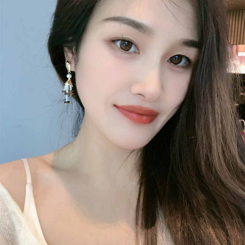法式慵懒风中舞动流苏珍珠耳钉女新中式时尚百搭耳饰潮流通勤耳钉|undefined