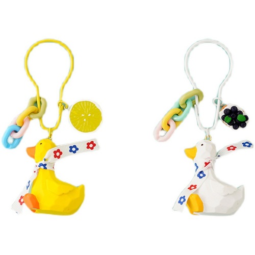 Bow Tie Duck Keychain Pendant Couple Internet Celebrity Little Yellow Duck Cute Doll School Bag Pendant Car Key Ring Chain Women