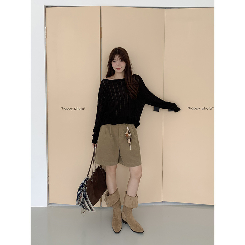 Icc Autumn Pants, Lazy Style Textured Corduroy Casual Shorts 0944【Special Offer, No Returns or Exchanges】