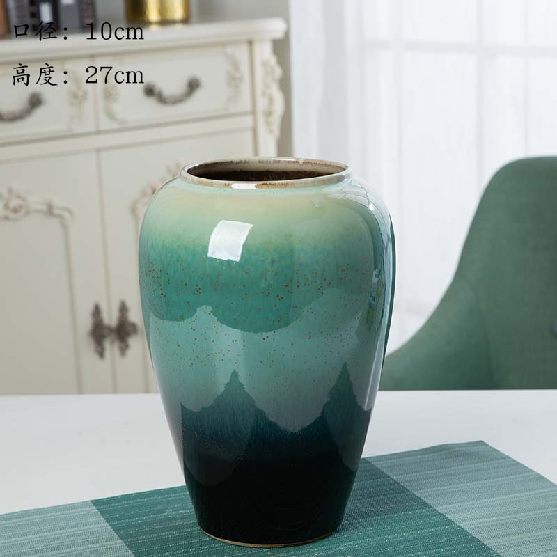 Jingdezhen nuevo jarrón de cerámica china planta maceta de flores de cerámica vintage flor seca sala de estar decoración moderna simple estricta