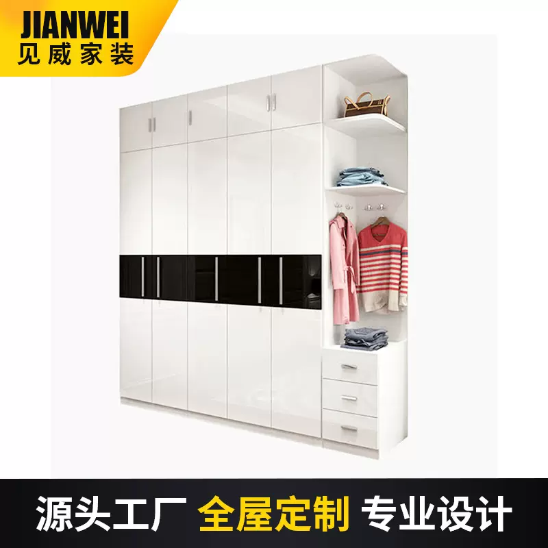 开门衣柜整体一门到顶欧式卧室衣帽间全屋家具设计衣柜 绍兴厂家