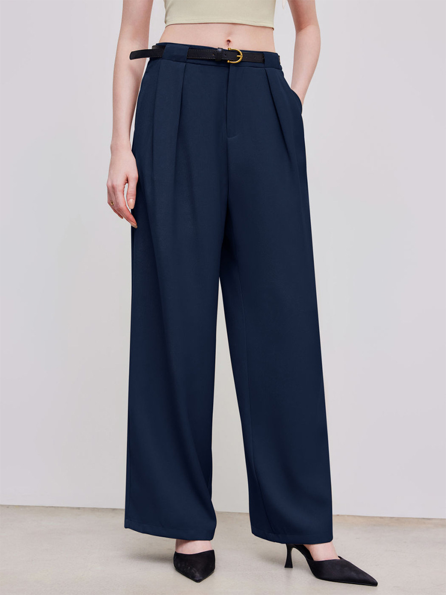 Trajes sueltos transfronterizos, pantalones de piernas de camisa, Europa y los Estados Unidos, otoño y invierno de 2025, nuevos pantalones rectos de cintura baja, temperamento de pantalones de viaje, mujeres image 2