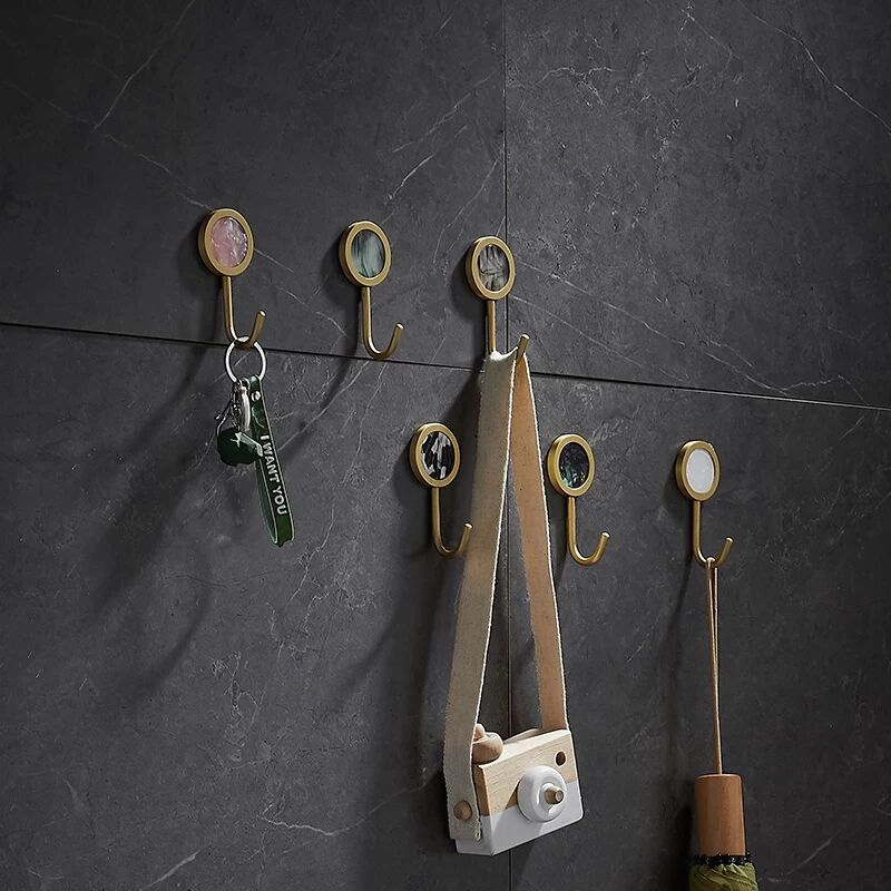 免打孔黄铜北欧拉丝金玄关吸墙壁挂衣钩门后挂衣服钩装饰收纳钩子|ms