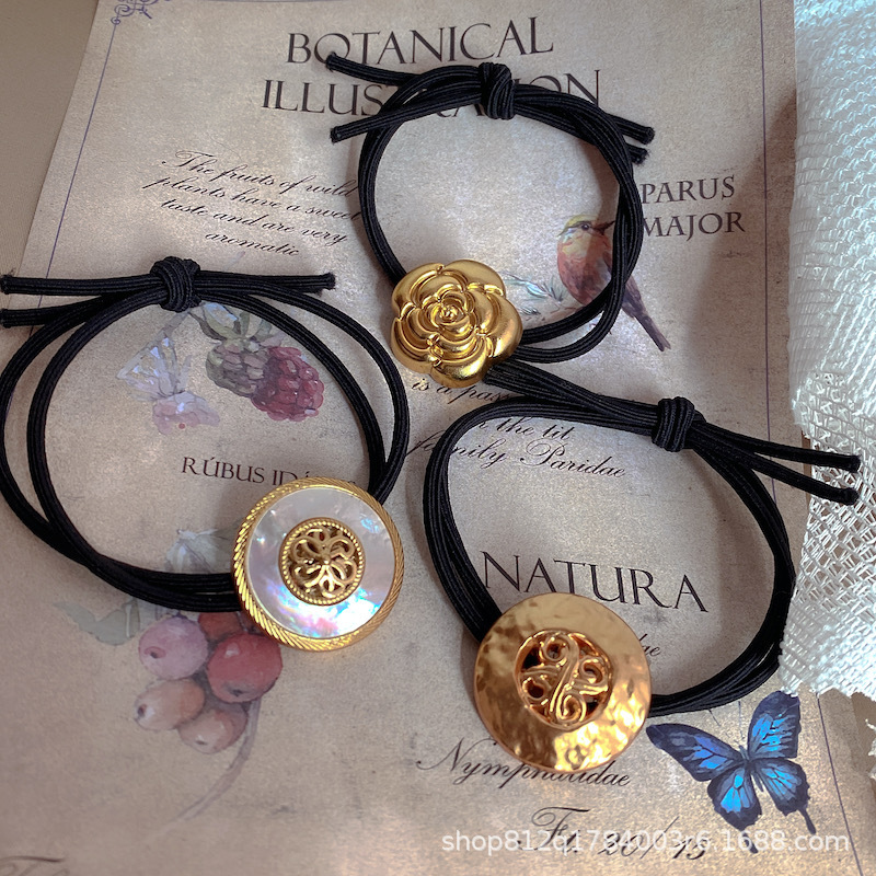 vitange Autumn and Winter Good Quality French Style Light Luxury Hair Rope Bracelet Super Coat Exquisite Simple Hair Rope Hair Rope