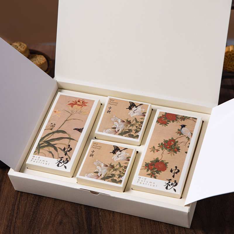 月饼礼品盒花韵绿2025新款空盒便携中式国潮圆形高级皮革手提皮带|undefined