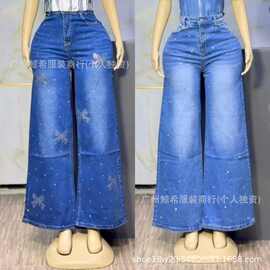 Boyfriend jeans女士烫钻牛仔裤阔腿裤批发cargo jeans available