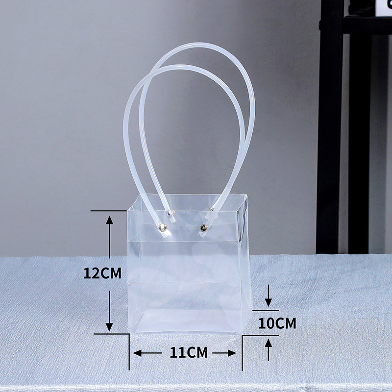 Directo de fábrica transparente flor bolso trapezoidal ramo bolso de mano Día DE LA Madre bolsa de regalo de mano