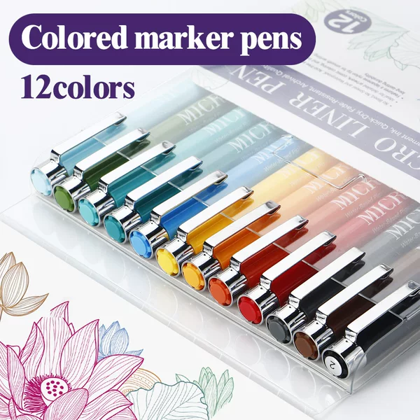 Art Outline Pen Painting Waterproof Stroke Pen Hand-Painted Design Color Needle Pen Art Design Color Set