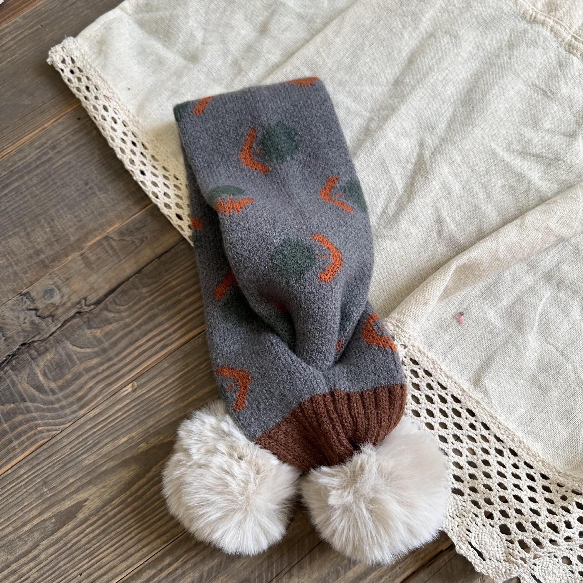 Children's scarf winter fashion ins cute flower knitted warm baby bib_voghion.com