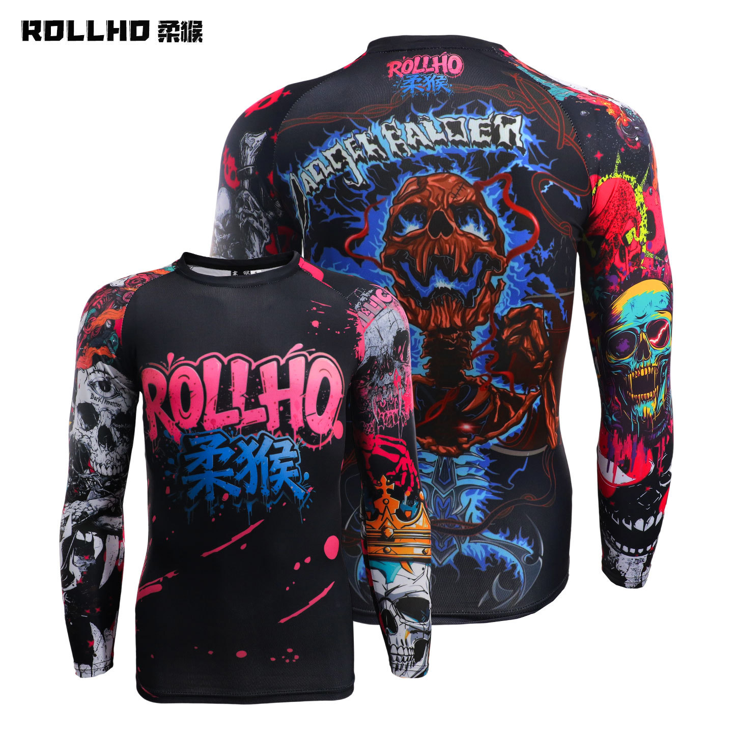 Skeleton Long-Sleeved Training Tight-Fitting Long-Sleeved Ufc Jiu-Jitsu Fighting National Server Martial Arts Muay Thai Boxing Sports Mma Training