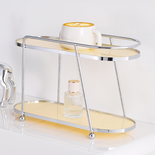 Double-layer desktop storage rack cream acrylic cosmetic water cup holder dressing table kitchen table storage rack