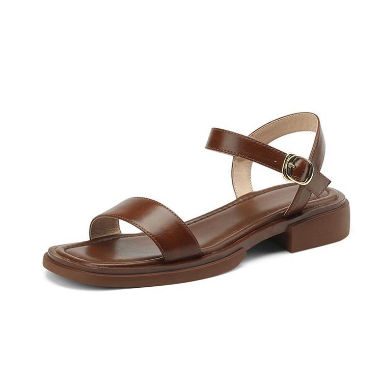 Sandalias y pantuflas calientes de celebridades de Internet para mujer con fondo plano, versión coreana de alta gama, todo fósforo, cómodos, zapatos fríos romanos antideslizantes