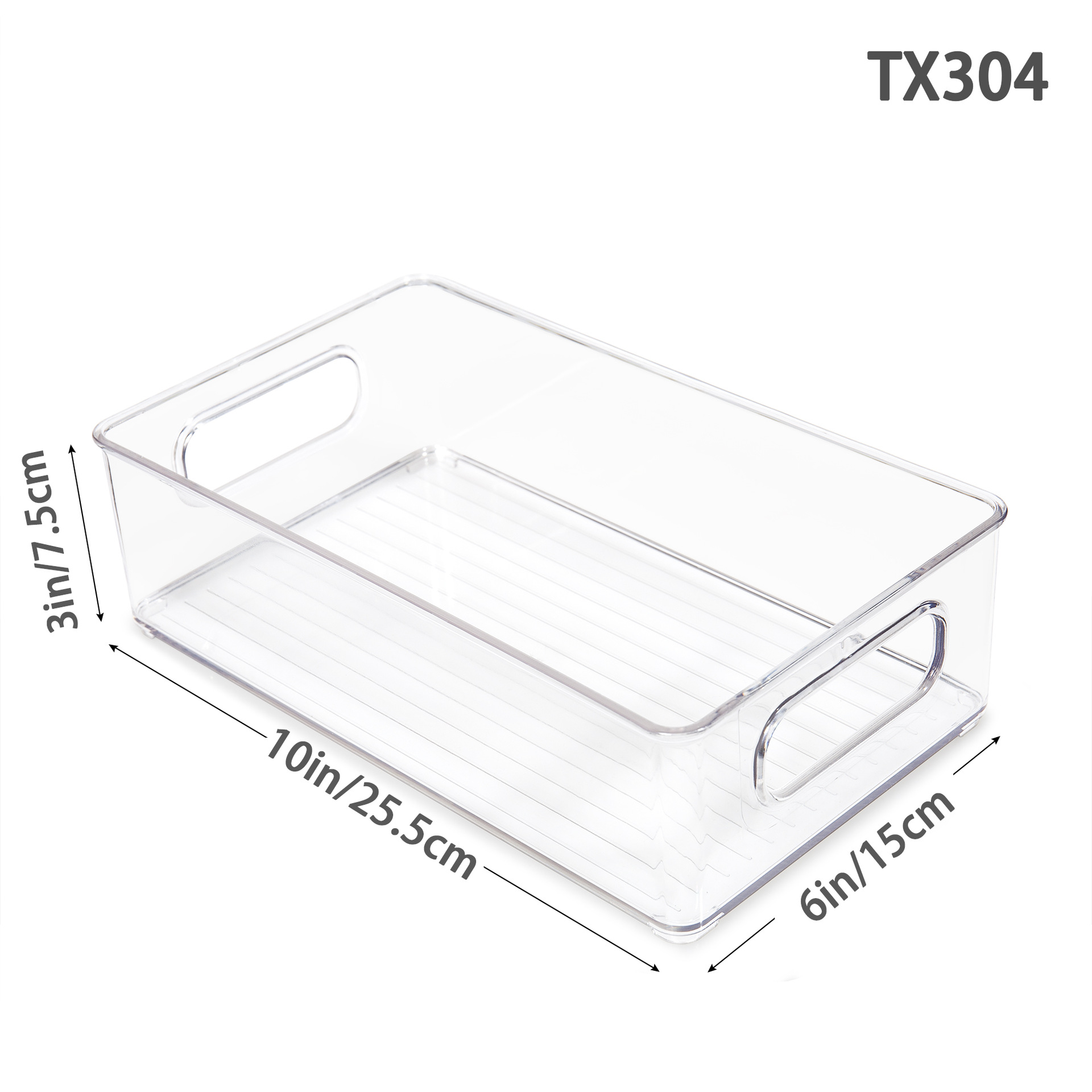 Caja de almacenamiento de refrigerador dedicada transfronteriza Caja de organización de material de PET transparente apilable de 6 piezas Caja de fábrica al por mayor