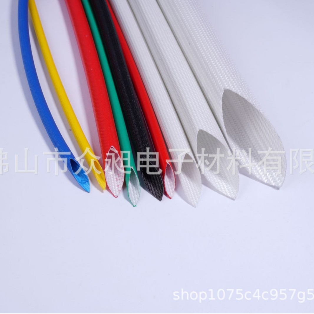 1500V高温管硅橡胶玻璃纤维高温管内纤维外硅胶软管纤维管防火管