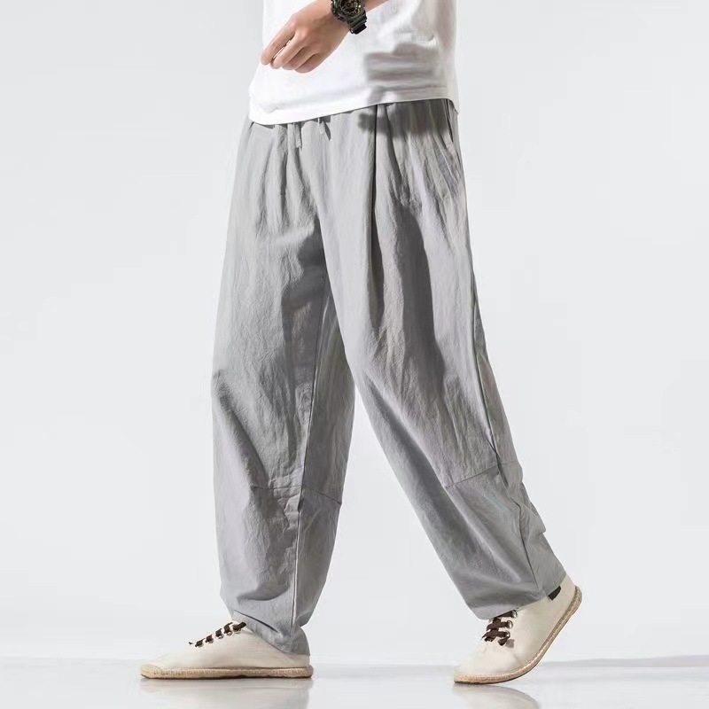 Spring and summer thin cotton and linen men's casual bloomers men's Chinese style Harlan linen householder clothing Zen long pants