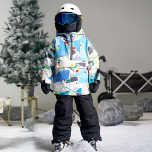 Sky Blue Kidsren's Professional Waterproof, Windproof, Thickeneded and Warm Outdoor Ski Clothing Kidsren's Adventure Warm Treasure Kidsren's Model
