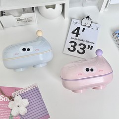 大きい目の子のかわいいふたをひっくり返して石鹸の箱の家庭用の水切りは蓋の洗濯の石鹸の箱の漫画の学生の寮の石鹸の箱をかぶせます。