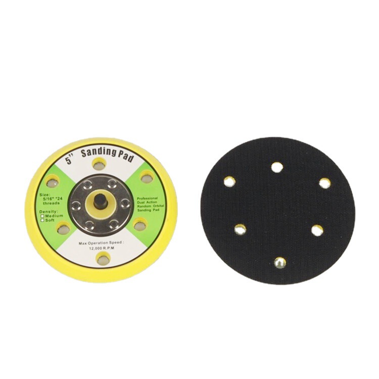 5 inch 6 hole dry grinder tray sandpaper disc car pneumatic sponge cushion foam cushion waxing machine shockproof