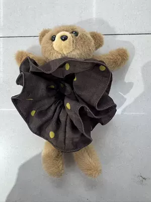 Super Cute Hair Tie for | Saç üçün rezinlər - polka-dot-teddy-bear-coffee