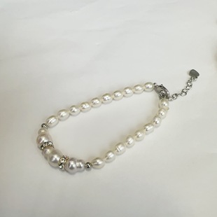4-7MM Freshwater Pearl Bracelet S925 Sterling Silver Buckle Fashion Pearl Bracelet Sterling Silver Bracelet Classic Simple