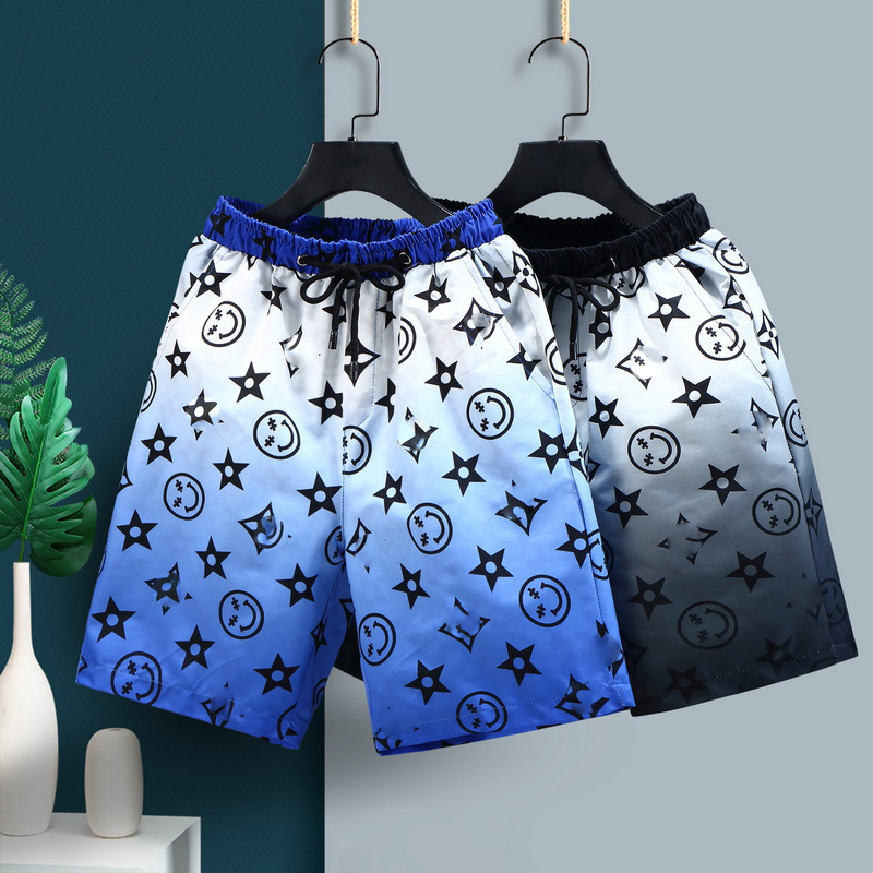 Moda markası buz ipek hızlı Yaz trendi ince net kırmızı şort Erkekler için hızlı kuruyan plaj pantolonu_voghion.com