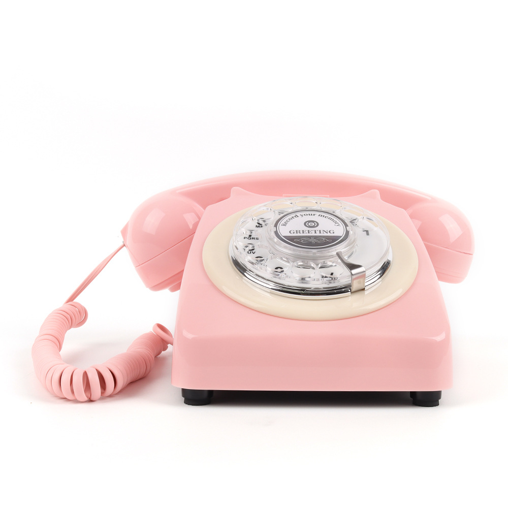 Teléfono retro con grabación de audio, teléfono para mensajes en bodas y fiestas, grabadora de mensajes para teléfono fijo, teléfono doméstico al por mayor, estilo antiguo