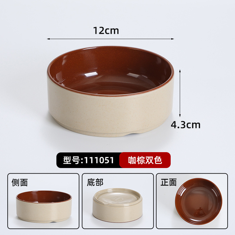 密胺怀旧复古土碗市井重庆老火锅盘子菜碗酒碗仿瓷土陶碗简约餐具|undefined