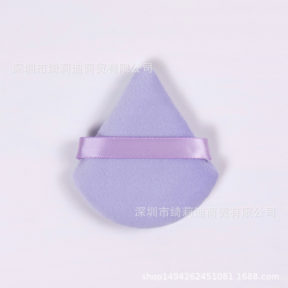 (Costura) soplo de polvo suelto de terciopelo de cristal triángulo multicolor polvo suelto polvo seco algodón polvo soplo húmedo y seco de doble uso