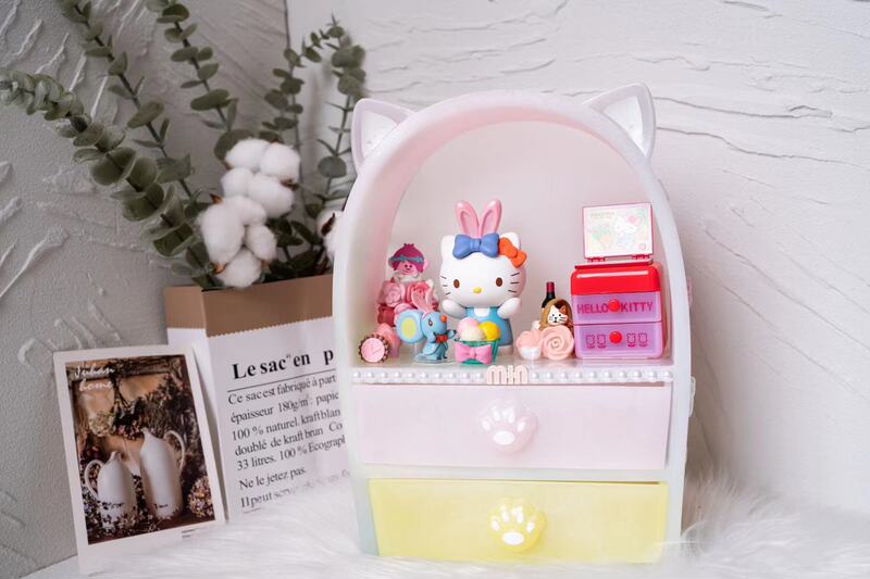 太った女の子のミニ柔らかい萌え猫の耳の引き出しの箱のゴムの金型の大きいサイズの置物の収納箱のシリカゲルの金型|undefined