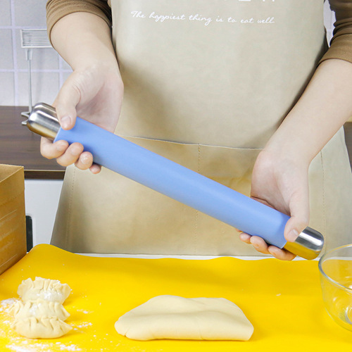 Food grade silicone band with scale kneading mat baking placemat and dough mat stainless steel silicone rolling pin home set