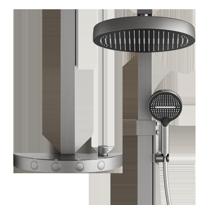 Pantalla digital inteligente LED, cobre completo, lujo ligero, temperatura constante, sobrealimentado, ducha para el hogar, juego completo de ducha de mano para el baño