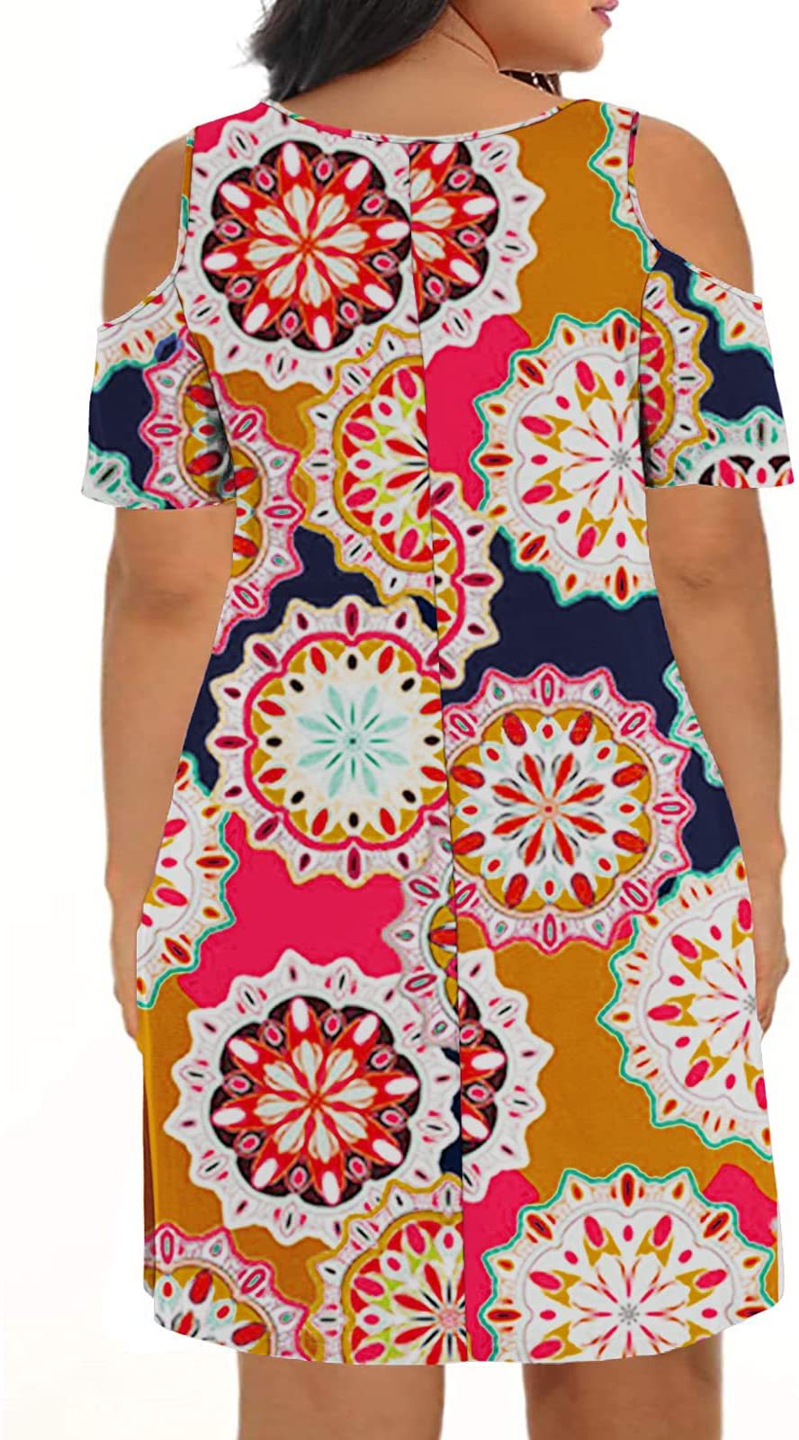2025 primavera y verano nueva Europa y América transfronteriza Amazon AliExpress ropa de mujer cuello redondo mangas cortas hombros abiertos vestido impreso image 39