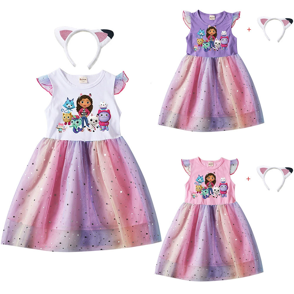 Европейский и американский новый стиль платье кукольный домик Gabby's Dollhouse мультфильм платье для девочек